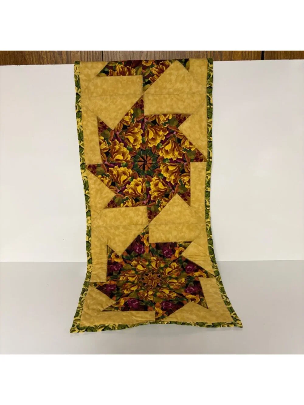 Handmade Floral Quilted Table Runner Cottagecore Patchwork Farmhouse Decor